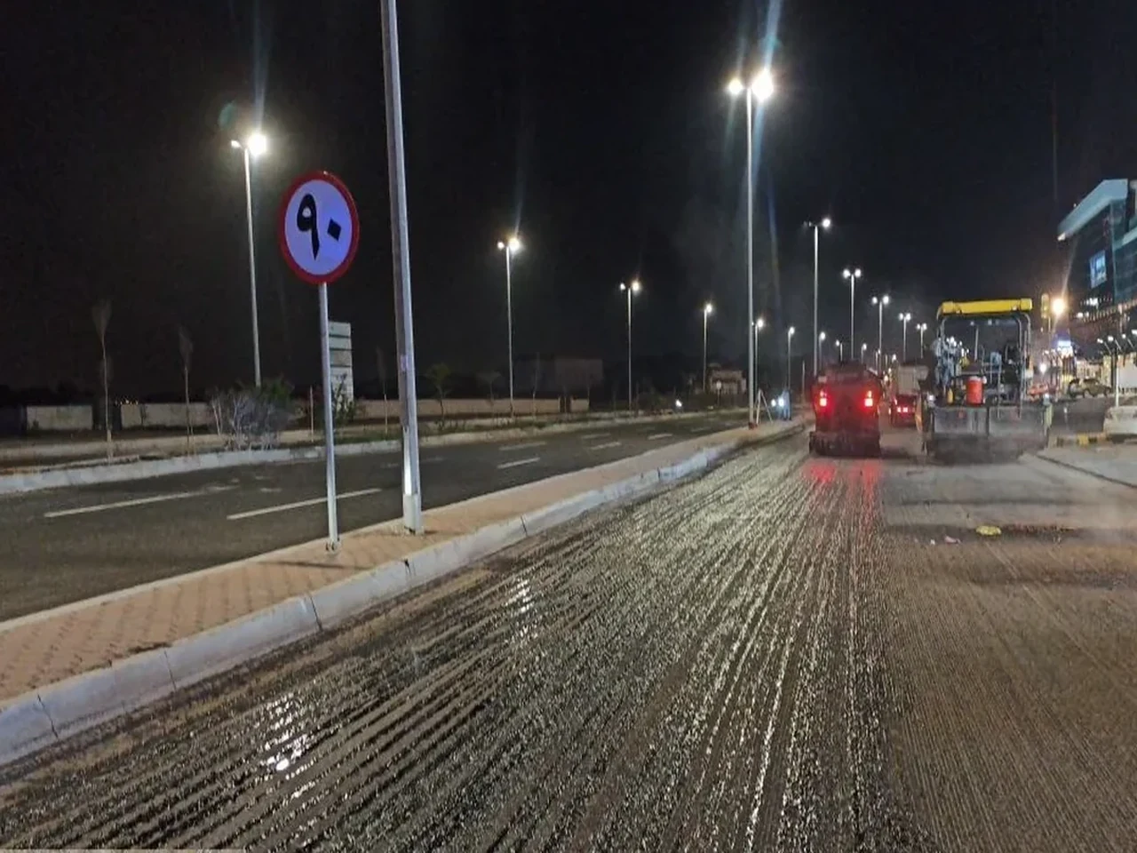 Night asphalt execution